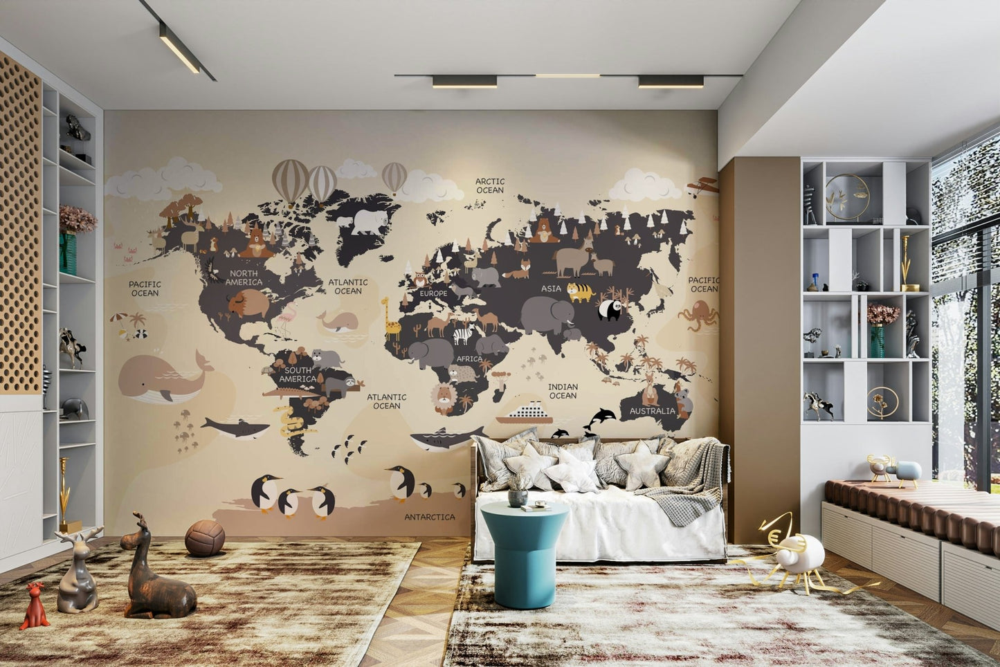 Learning map mural wallpaper

