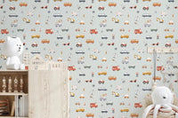 Little Transports in blue Wallpaper⁠