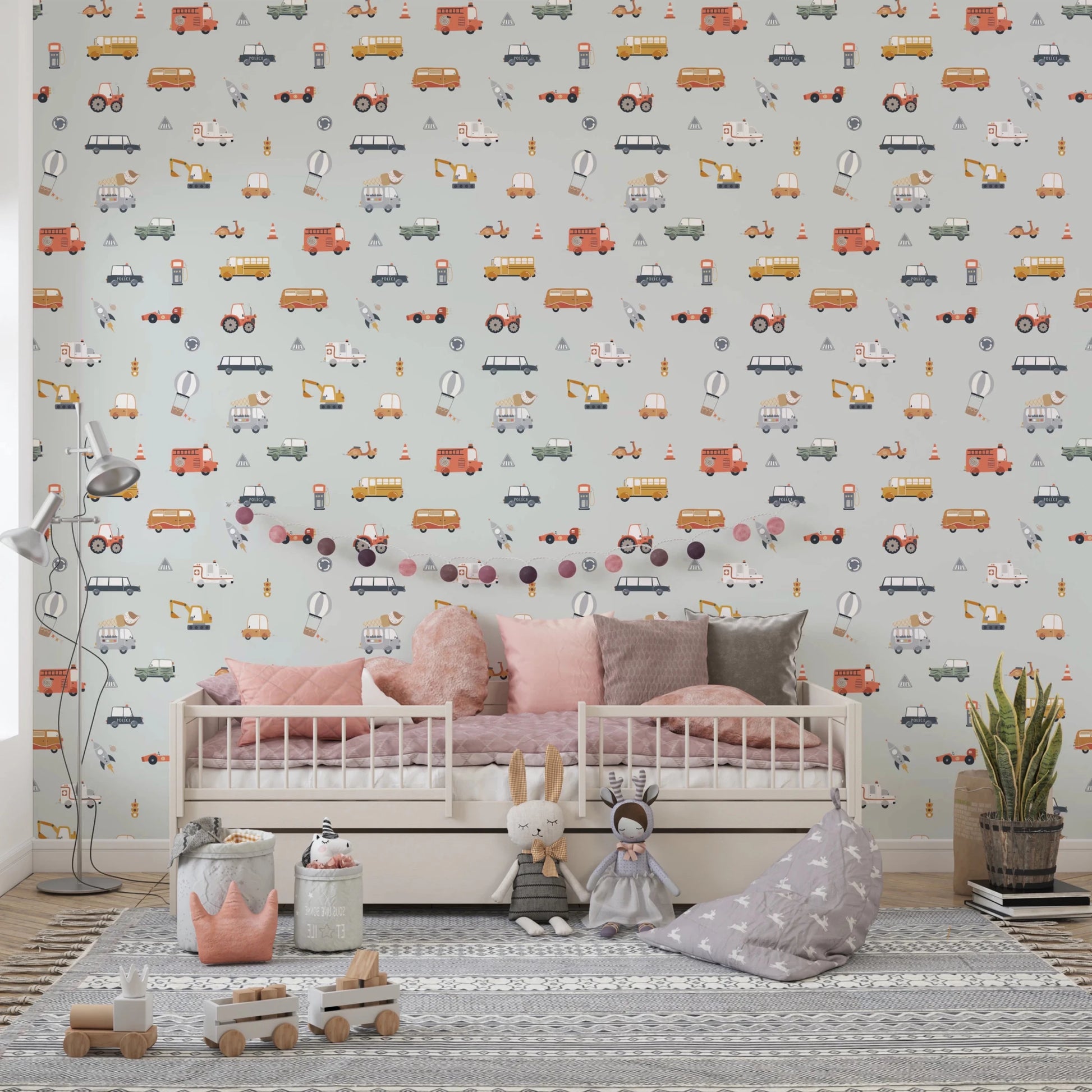 Little Transports in blue Wallpaper⁠