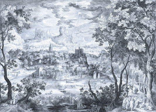 Little Village Clouds Wallpaper Murals