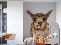 Llama with a laughing or joyful expression.

