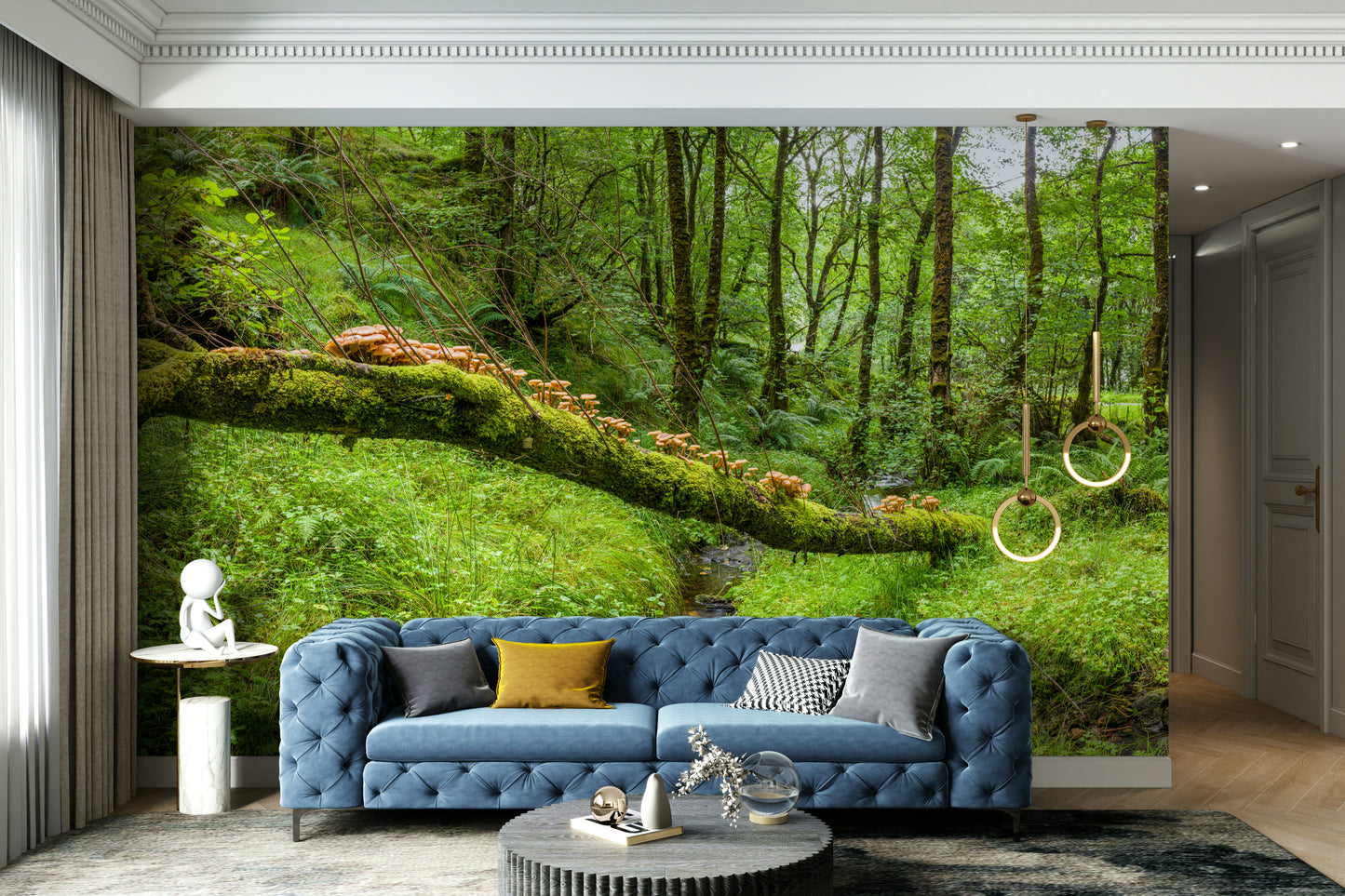 A calm and serene wall covering.


