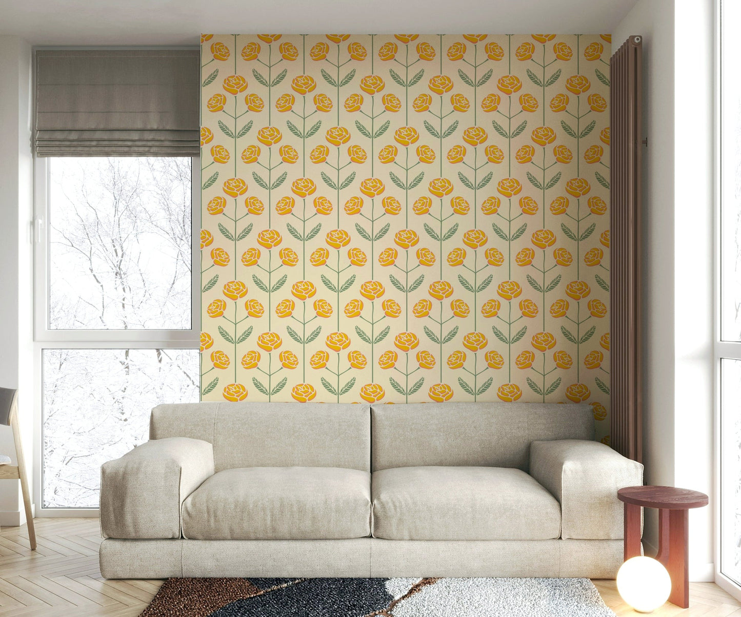 Retro Scandinavian-inspired design wallpaper.

