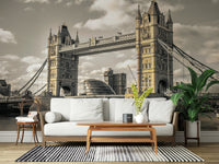 Famous London Bridge wallpaper for walls impressive stone structure artwork.