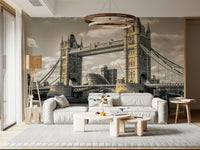 Black and white London Bridge wall mural