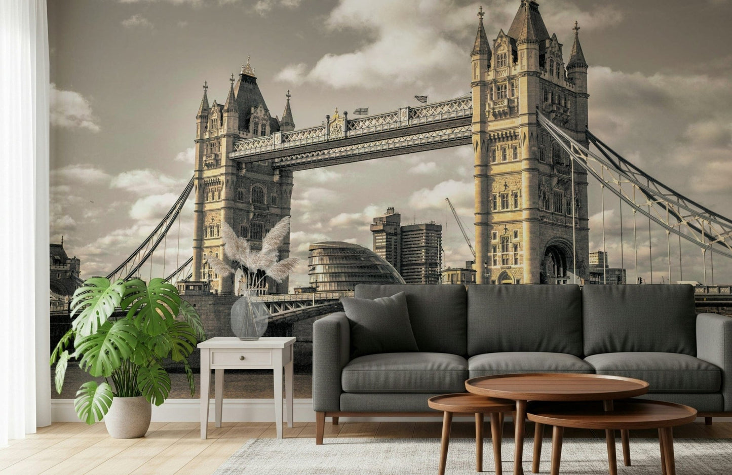 Iconic London Bridge architecture wall mural