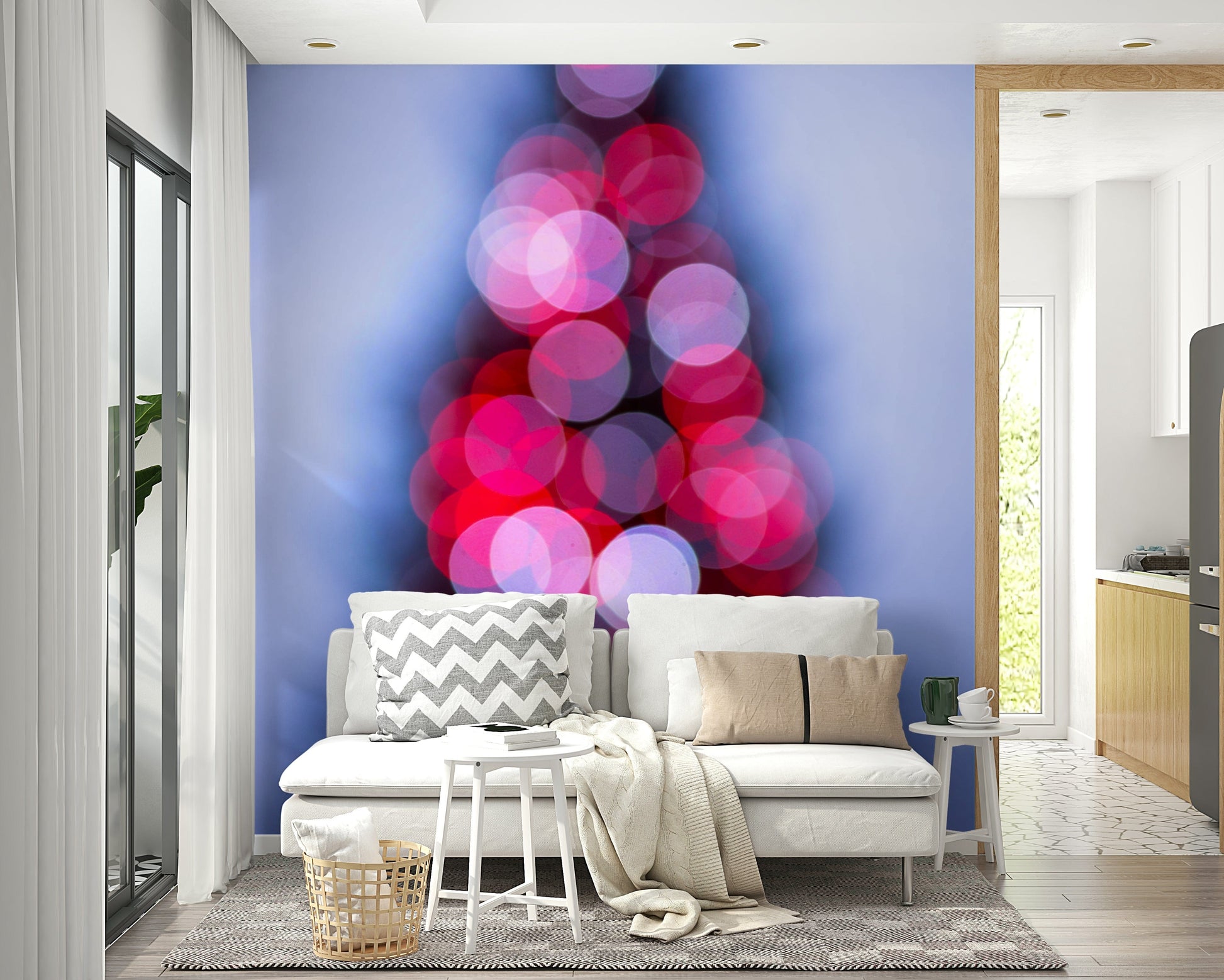 The peel and stick wallpaper showing realistic city textures.

