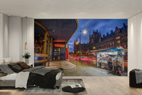 A detail shot of the vibrant reflections on the River Thames.