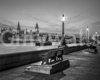 Westminster Palace Big Ben icon mural cityscape benches
