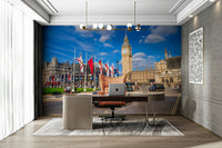 The mural has a modern, chic feel.


