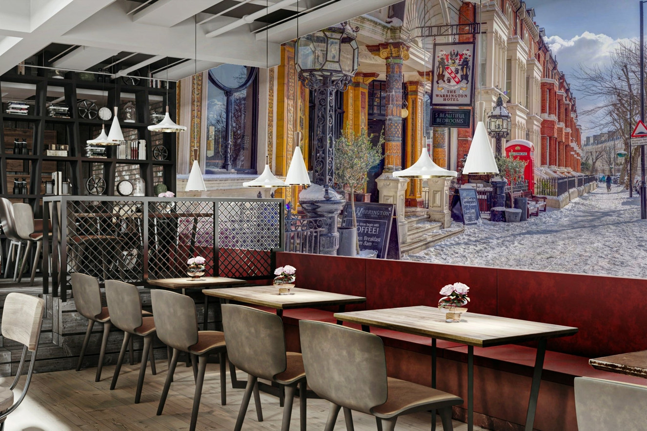 Iconic landmarks dusted with snow.

