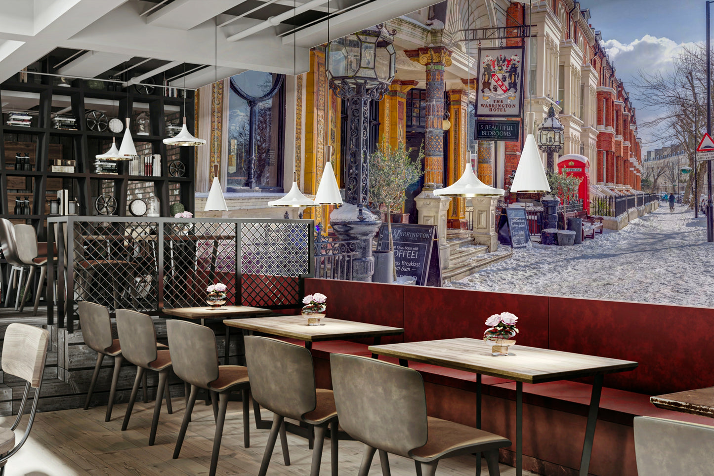 Iconic landmarks dusted with snow.

