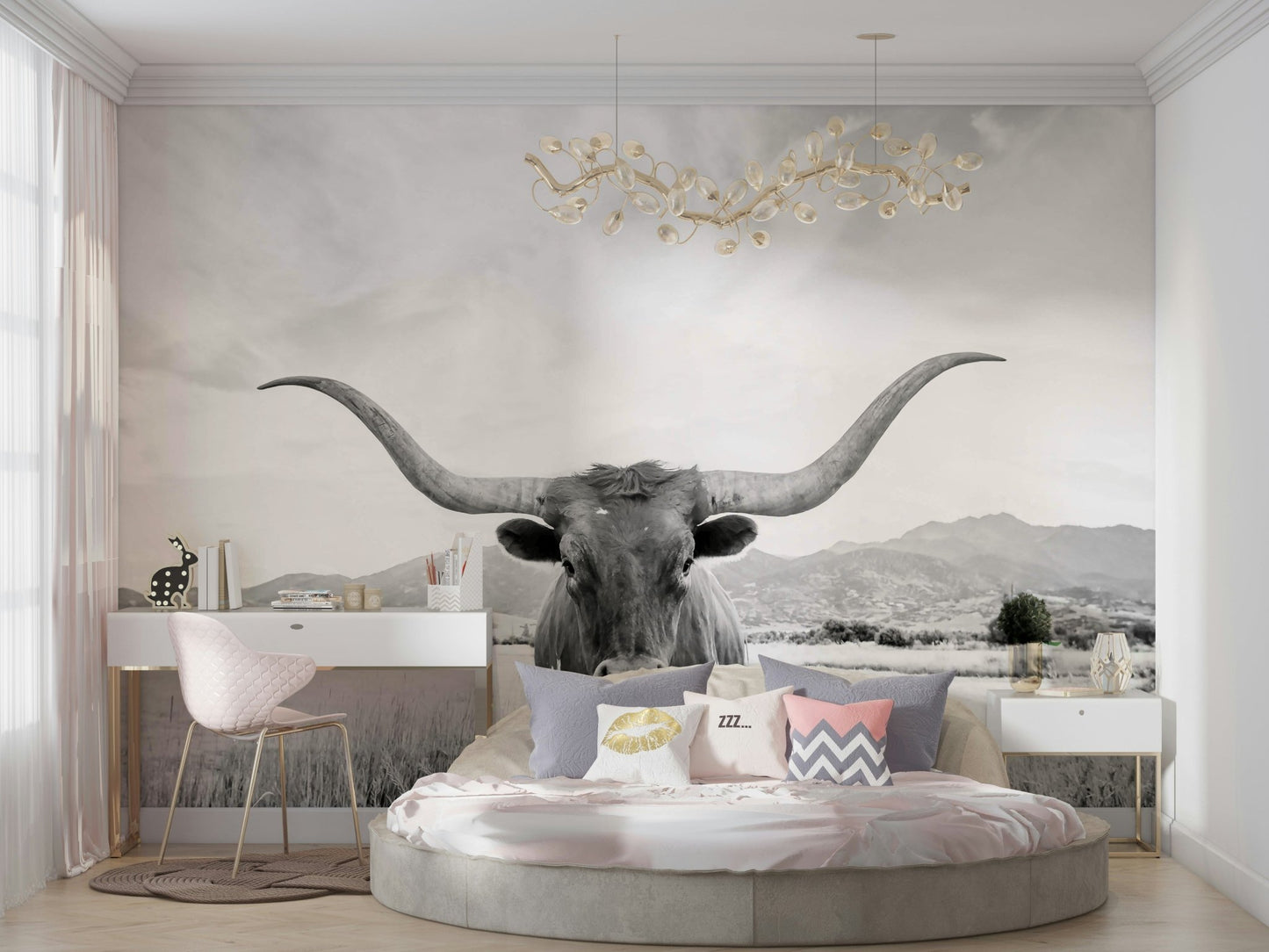 Focus on horns, fur texture, and strong features.

