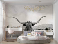 Focus on horns, fur texture, and strong features.

