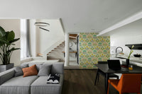 The color palette includes soft pastel yellow and warm cream hues.
