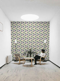 Boho-style wallpaper featuring lotus blossoms

