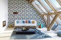 Serene floral wallpaper for meditation or spa spaces


