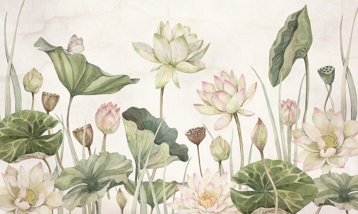 Lovely water lilies wallpaper murals in your room