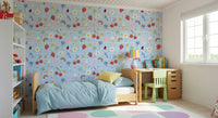 Sweet donut cherry star art wallpaper. Lucky Charm whimsical pattern.