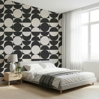 Retro inspired circle wallpaper in neutral