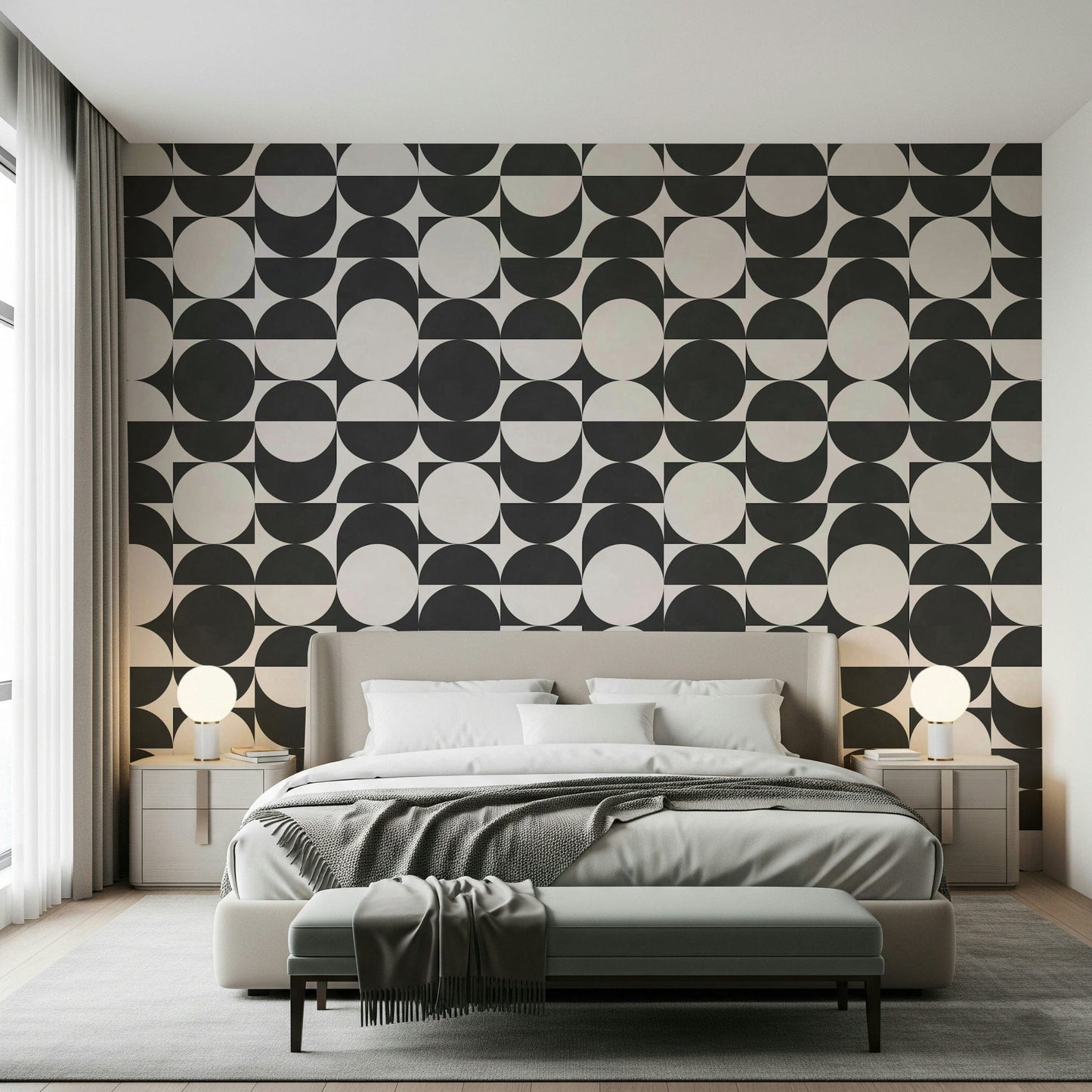 Contemporary monochrome wallpaper design