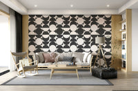 Modern geometric wallpaper in monochrome