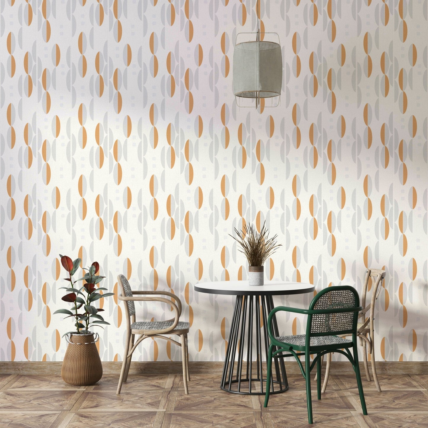 Close-up of lunar textures on wallpaper

