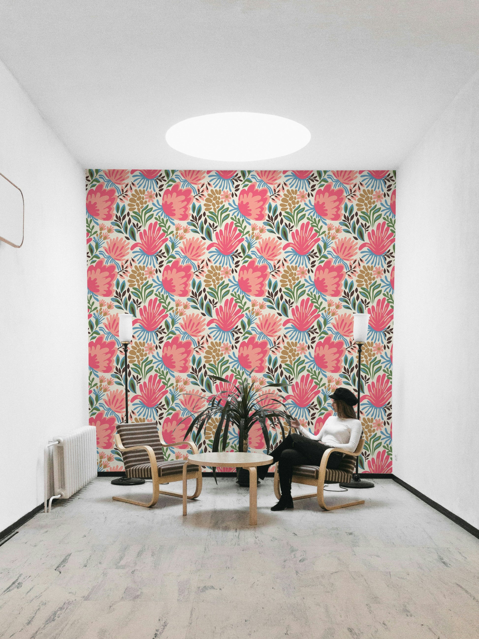 Whimsical botanical wallpaper

