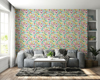 Cheerful nature wallpaper with garden elements

