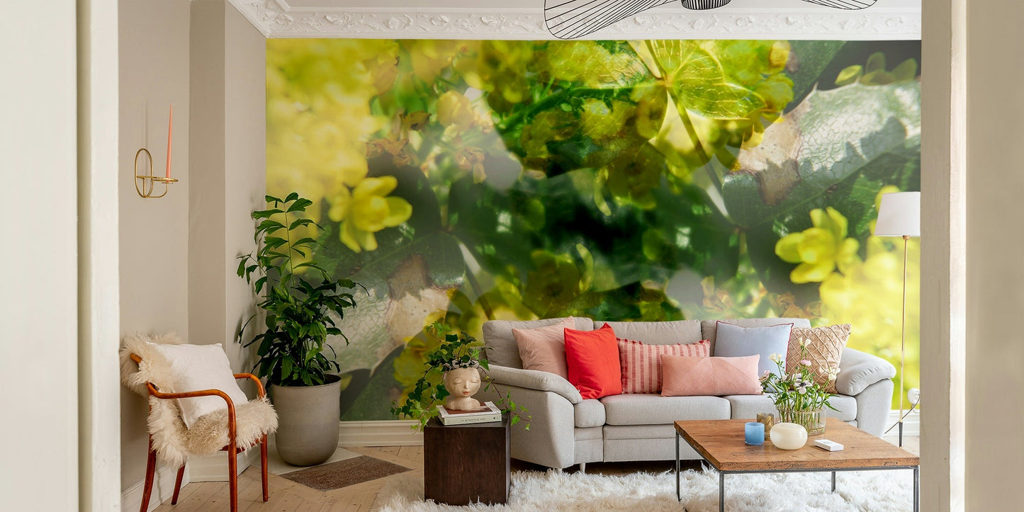 Peaceful floral abstract wall mural
