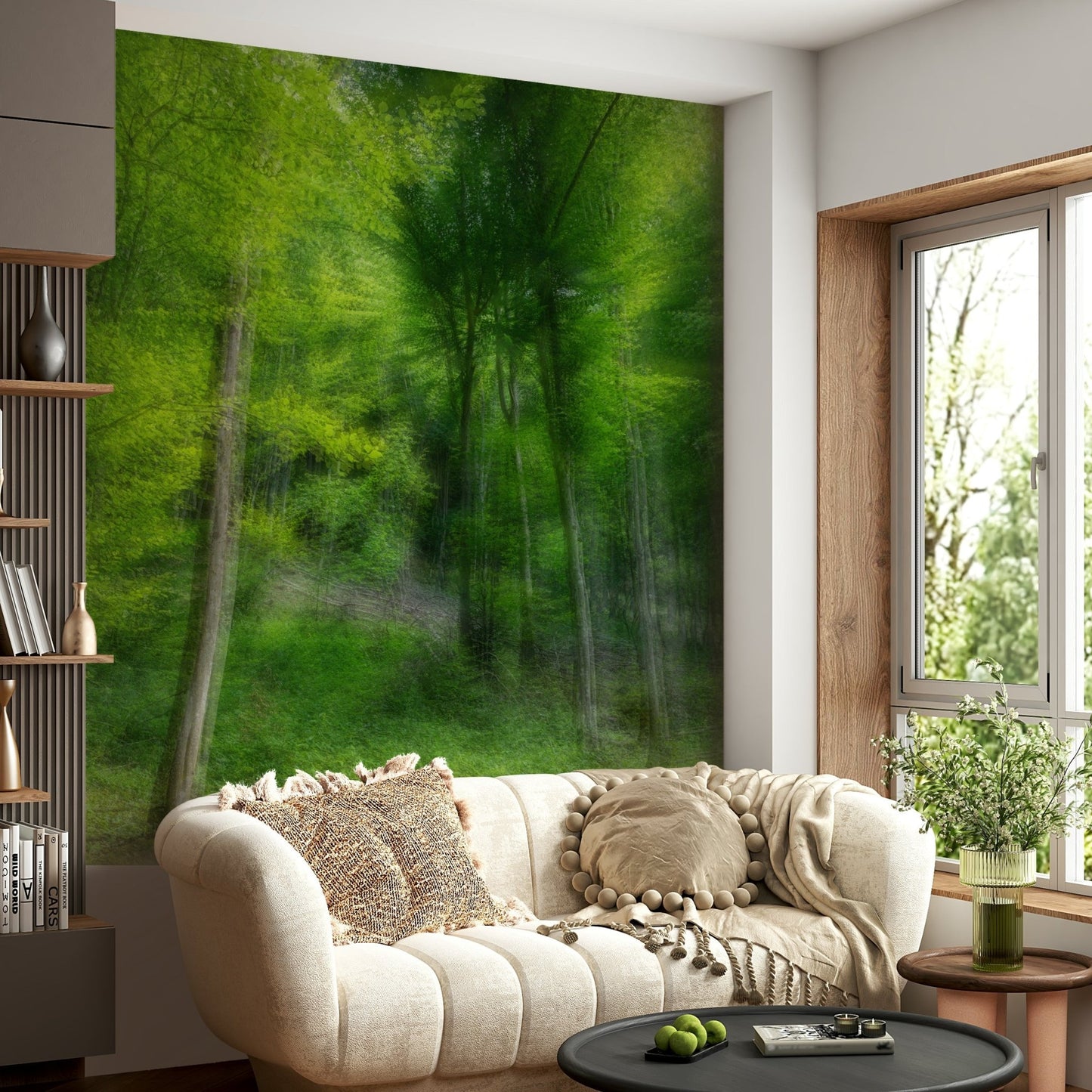 Calm woodland abstract wallpaper
