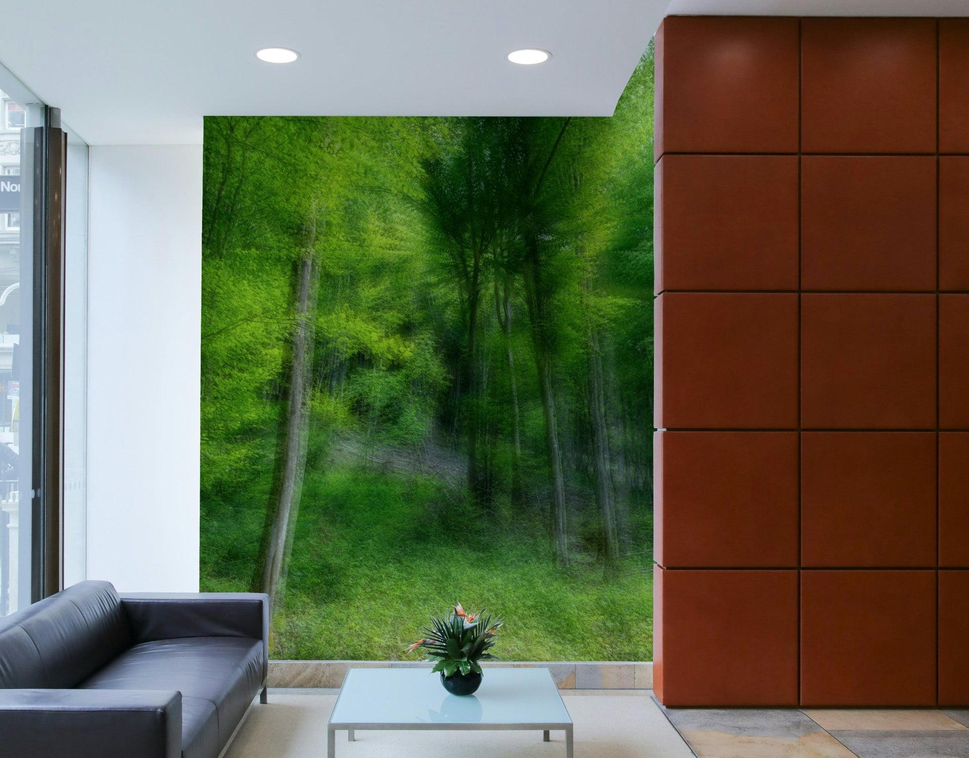 Nature-inspired mural wallpaper
