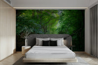 Serene nature scene mural design
