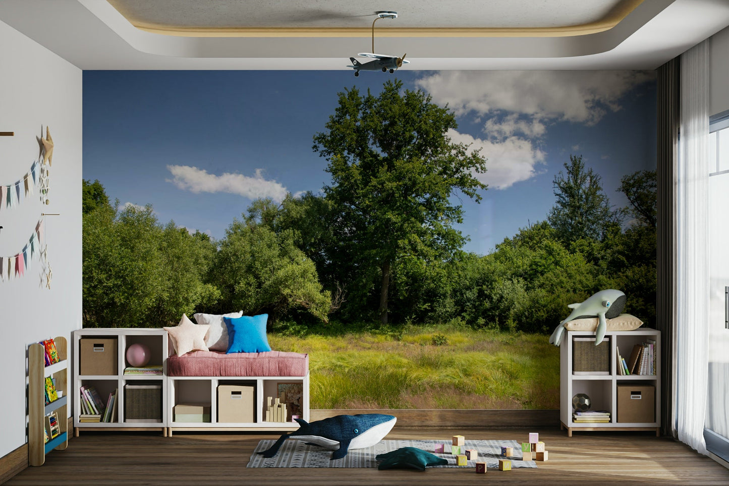 Forest canopy and sky wallpaper
