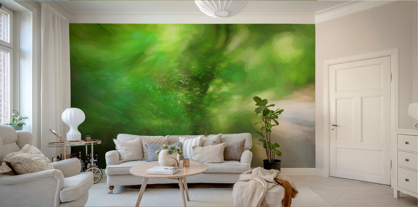 The grass is interspersed with rich, dark brown and black earth.

