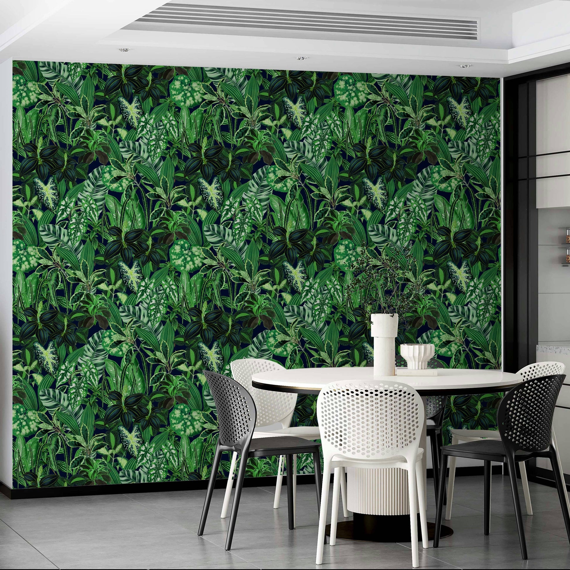 An interior with a fun and striking accent wall

