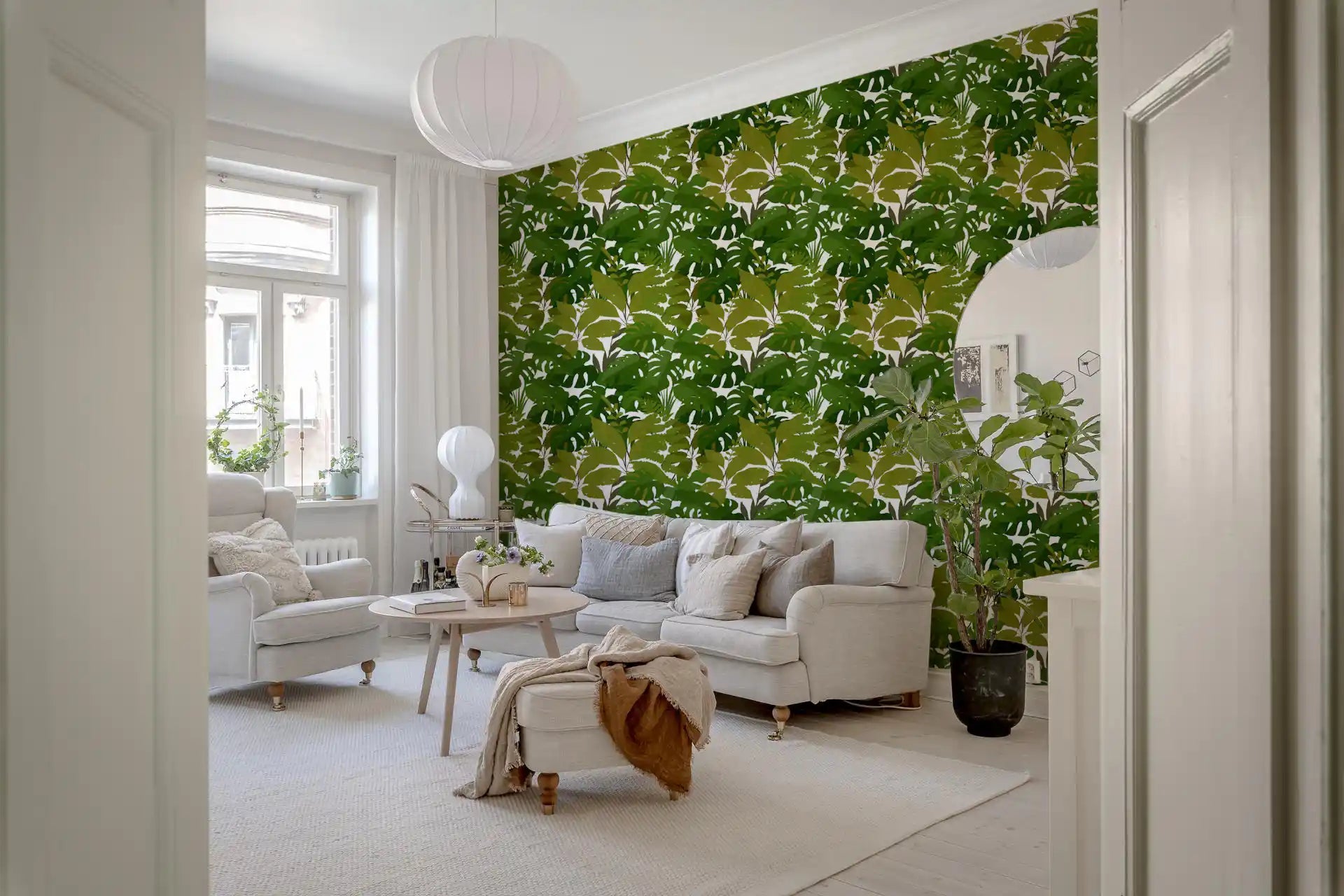 Hallway Lush Leaf Canopy wallpaper featuring dense leaf foliage