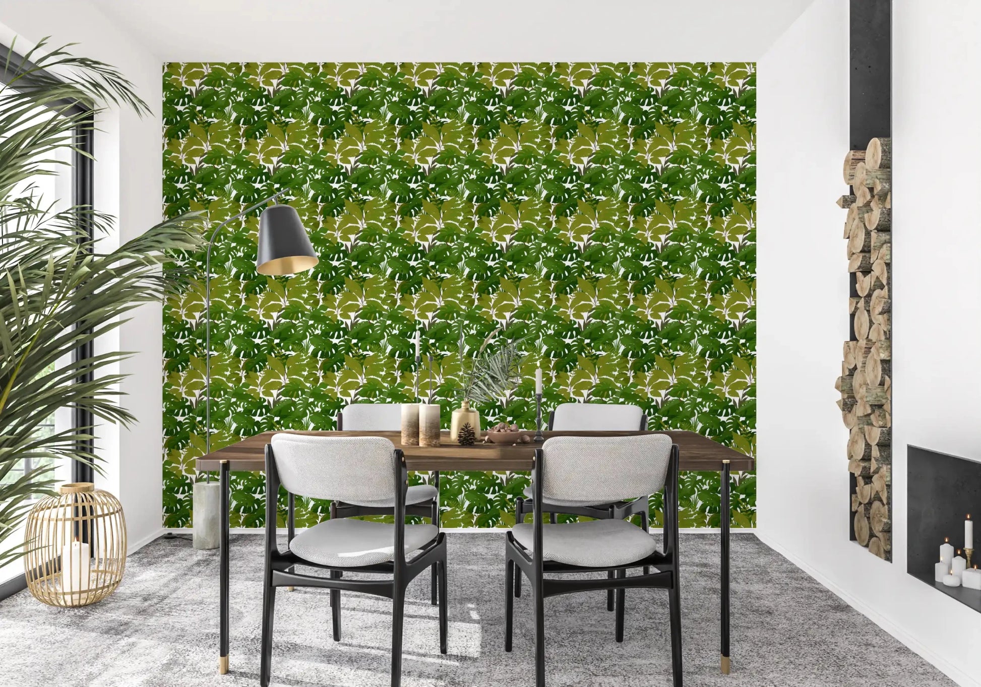 Lush Leaf Canopy wallpaper showing dense botanical leaf pattern