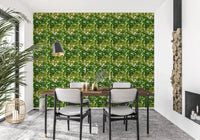 Lush Leaf Canopy wallpaper showing dense botanical leaf pattern