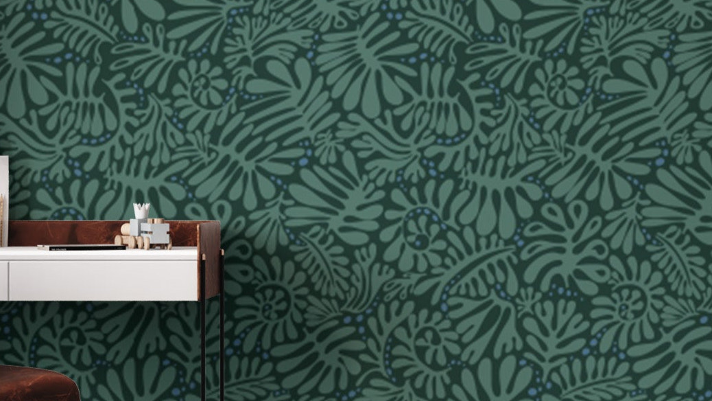 Emerald Matisse Foliage Wallpaper