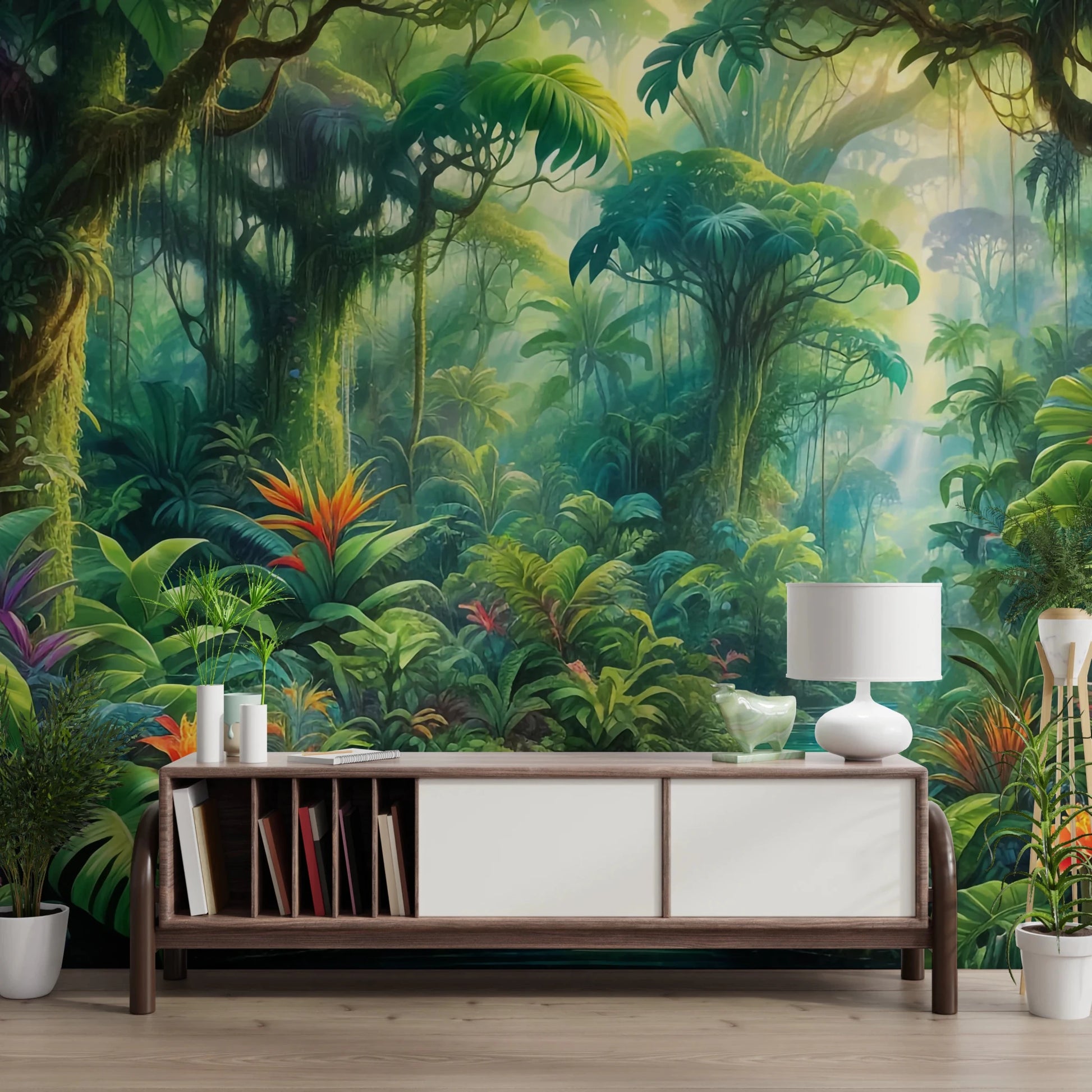 Lush Rainforest Retreat Wall Mural