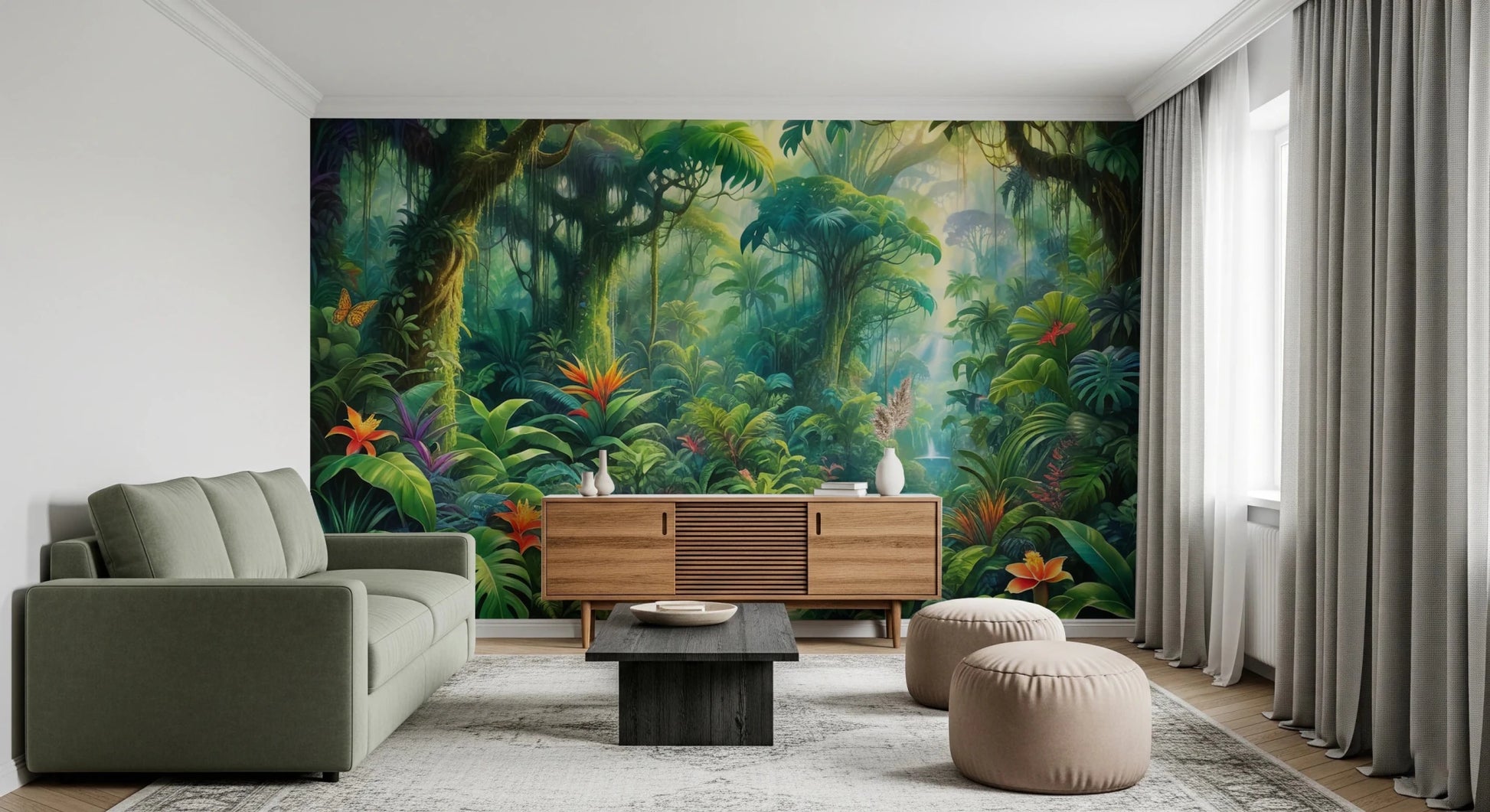 Lush Rainforest Retreat Wall Mural
