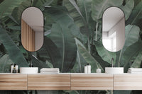 Exotic tropical wallpaper with botanical leaf pattern

