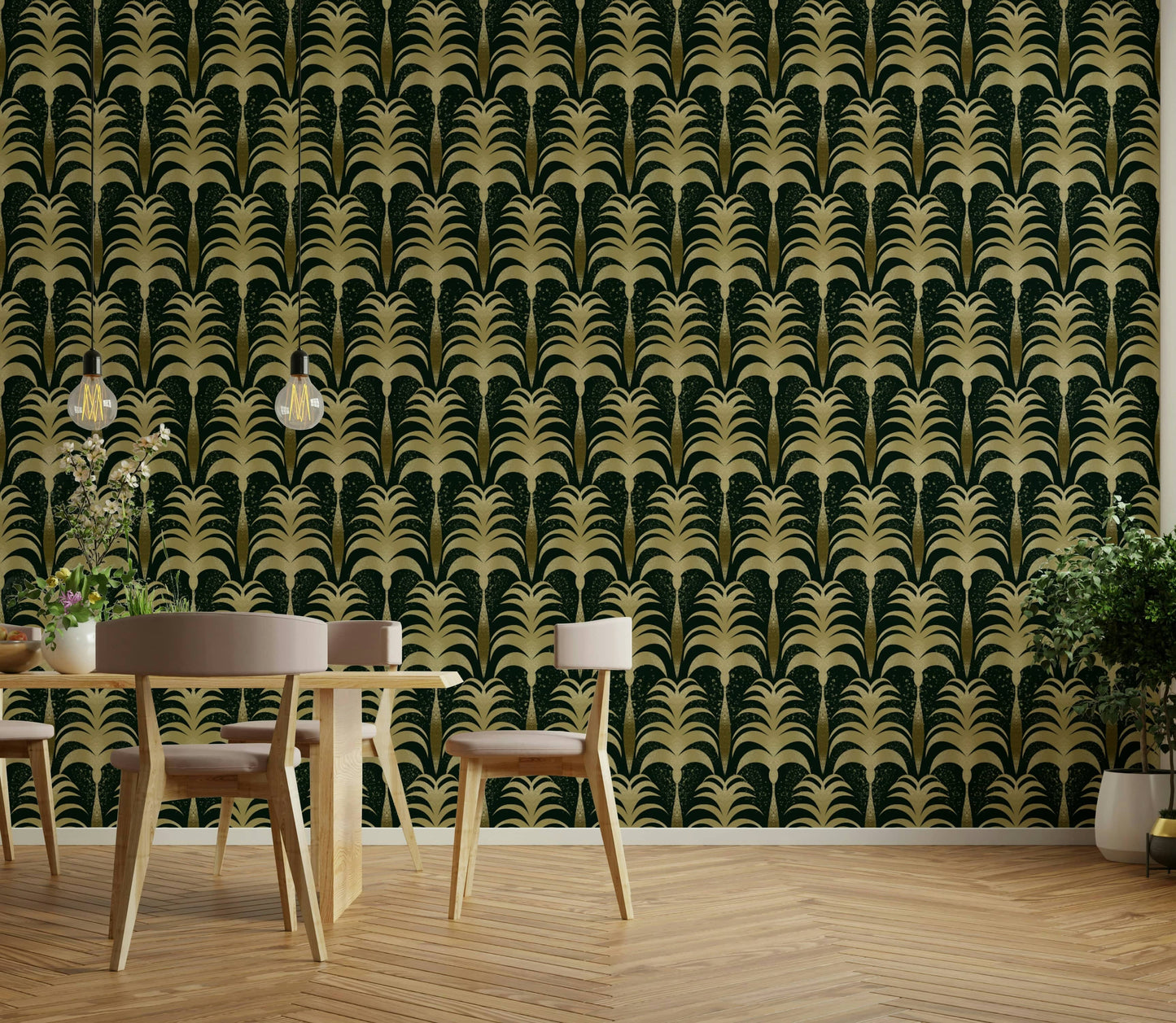 An artistic luxury escape mural for home decor.

