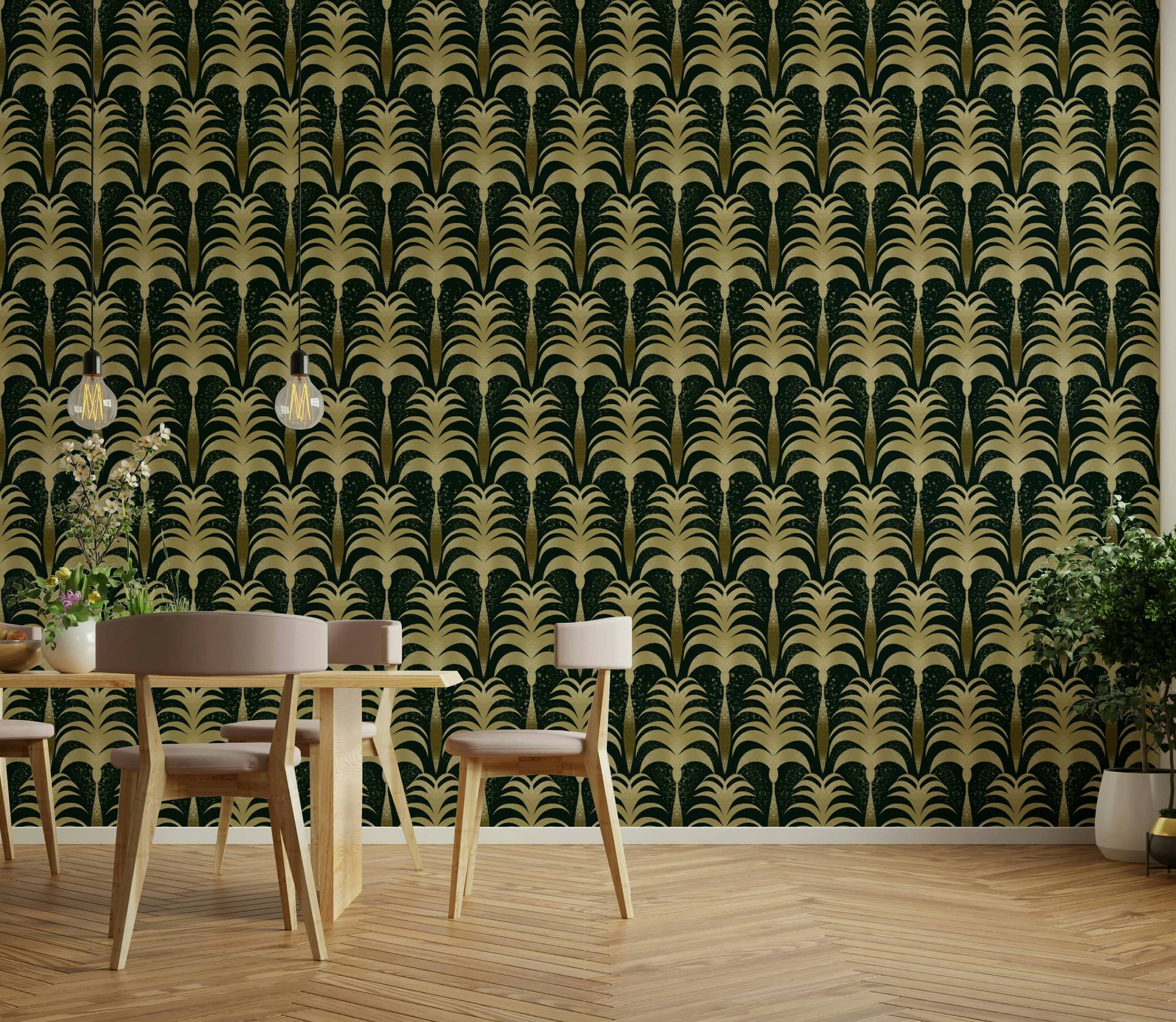 An artistic luxury escape mural for home decor.


