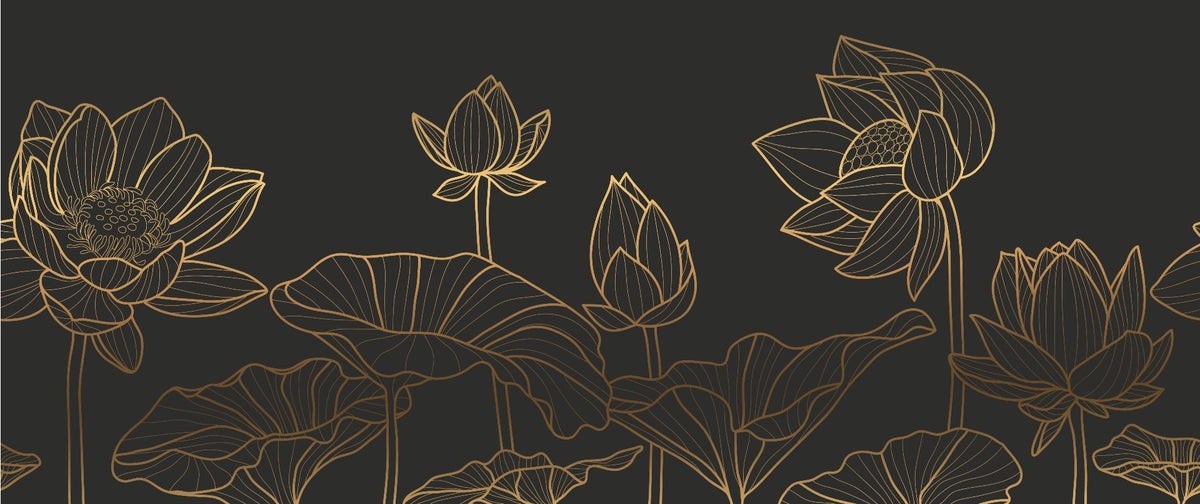 Black Lotus Luxury Wallpaper Mural in your room