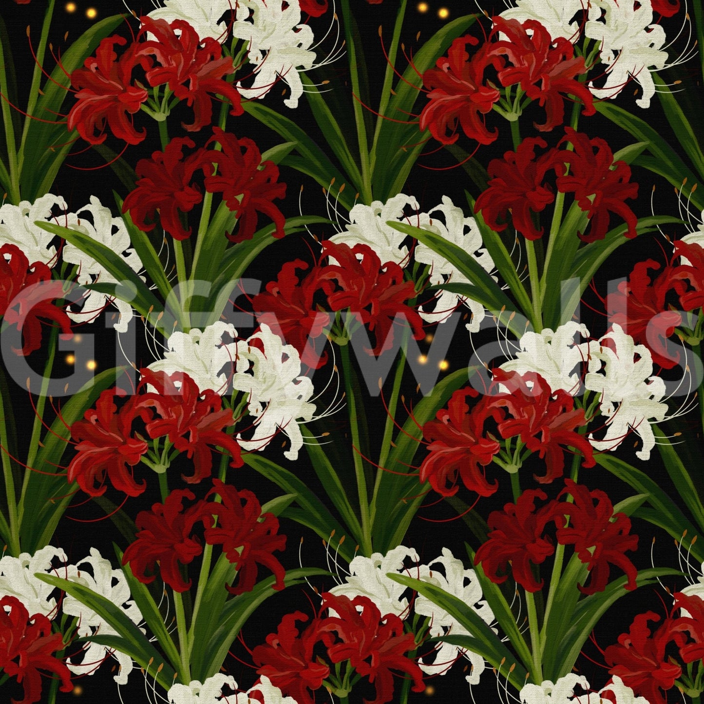 Lycoris Radiata Midnight Romantic spiderlily pattern Wallpaper⁠