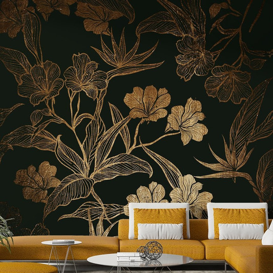 Elegant damask or toile de Jouy pattern.
