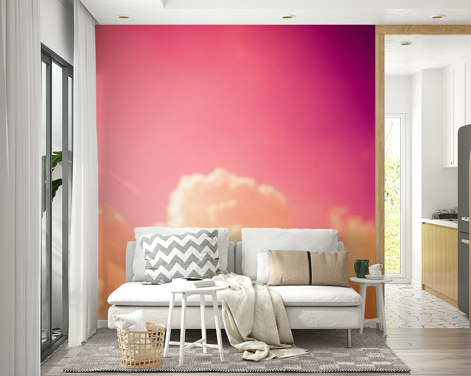 A contemplative cloudscape wallpaper mural for a feature wall.

