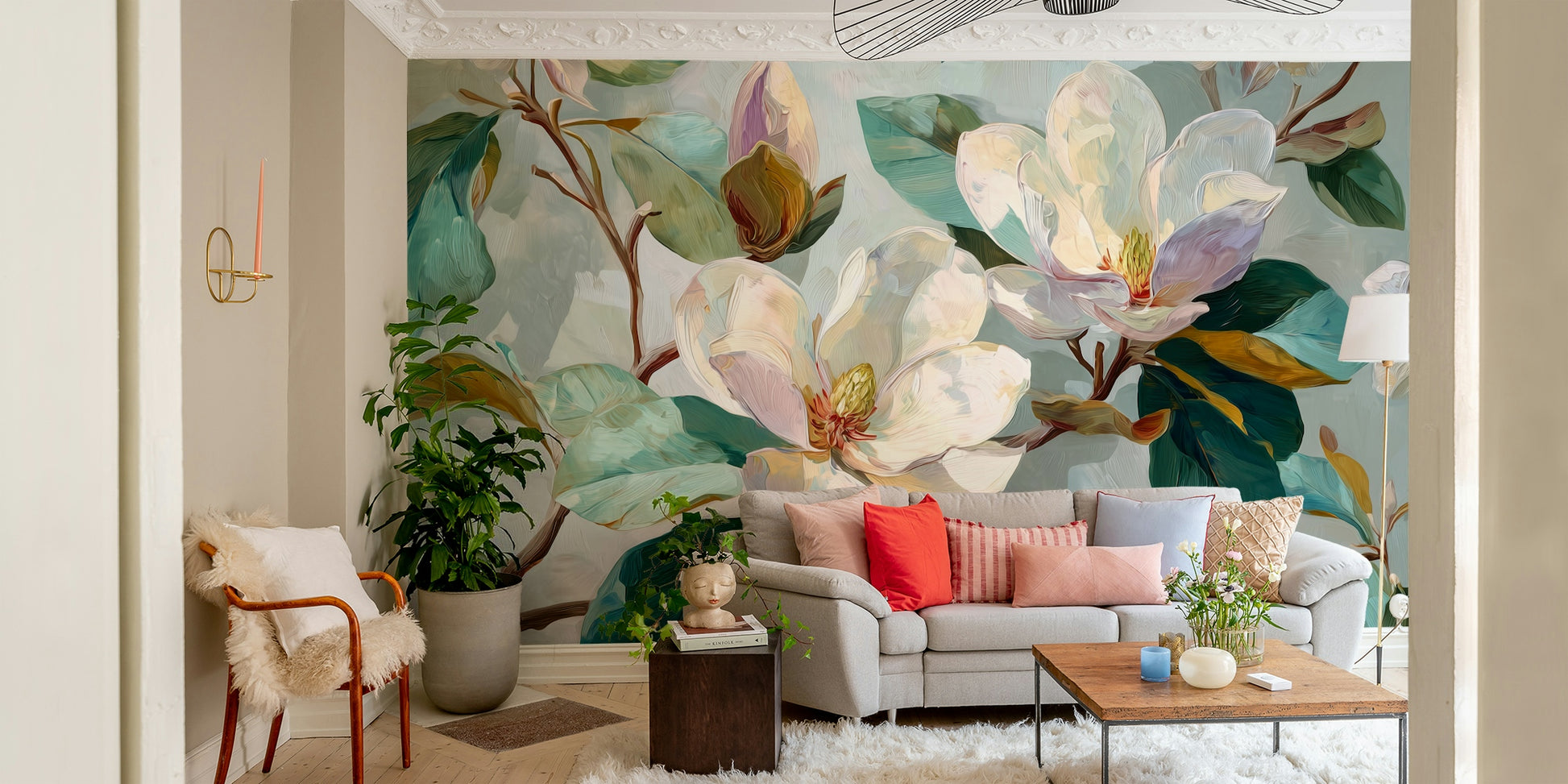 A high-quality print of a tranquil garden.

